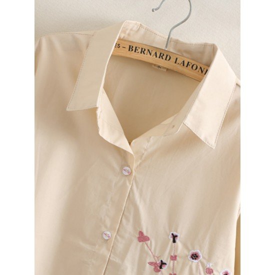 Embroidery Patterned Loose Shirt