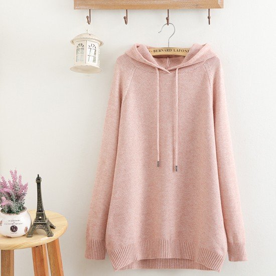 Hooded Long Loose Sweater